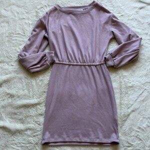 Nine West Dusty Pink Long Sleeve Knit Dress with Elastic Waist Size Small